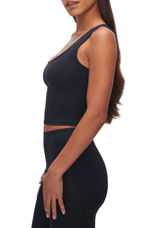 Shop Good American Scuba Scoop Neck Crop Tank In Black001