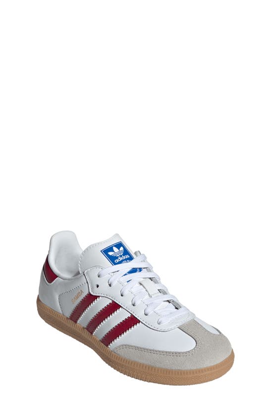 Shop Adidas Originals Samba Sneaker In White/ Burgundy/ Gum