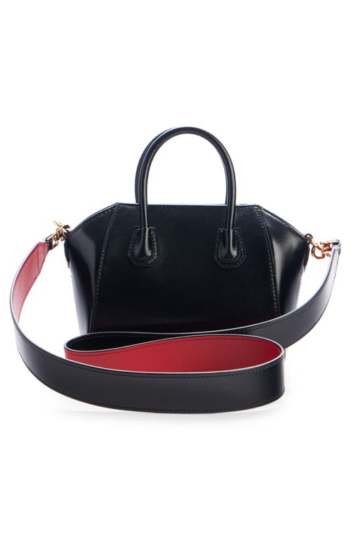 Shop Givenchy Toy Antigona Leather Satchel In Black/red