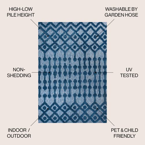 Jonathan Y Peralta Moroccan Diamond Indoor/outdoor Area Rug In Navy