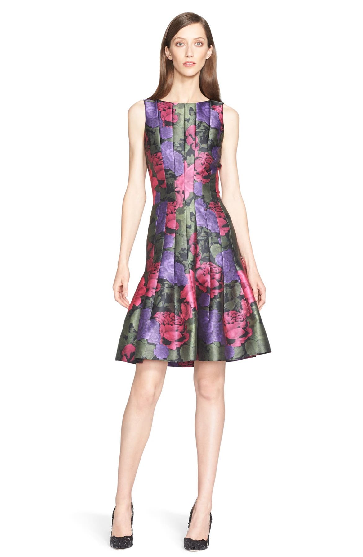 Oscar de la Renta Sleeveless Floral Print Dress | Nordstrom