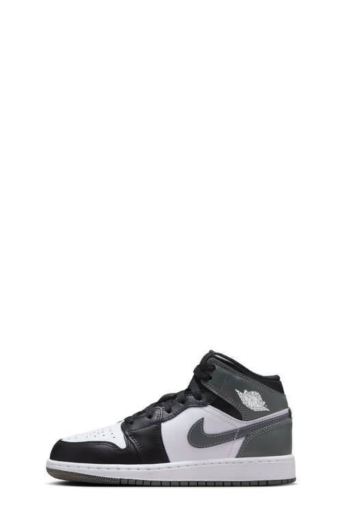 Shop Nike Kids' Air Jordan 1 Mid Sneaker In Black/iron Grey/white