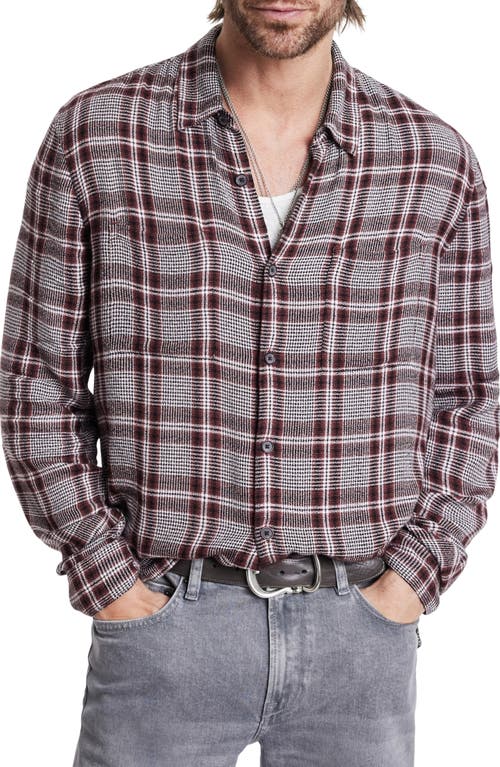 Cole Plaid Button-Up Shirt in Mauvewood
