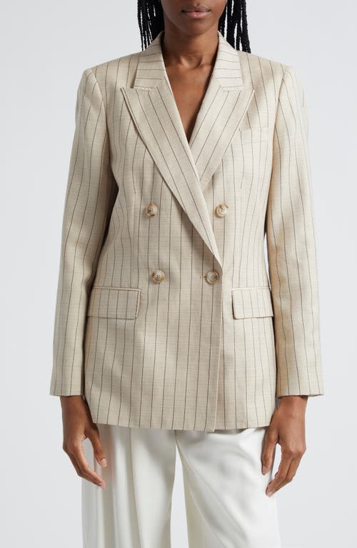Reiss Odette Pinstripe Double Breasted Blazer Neutral at Nordstrom, Us