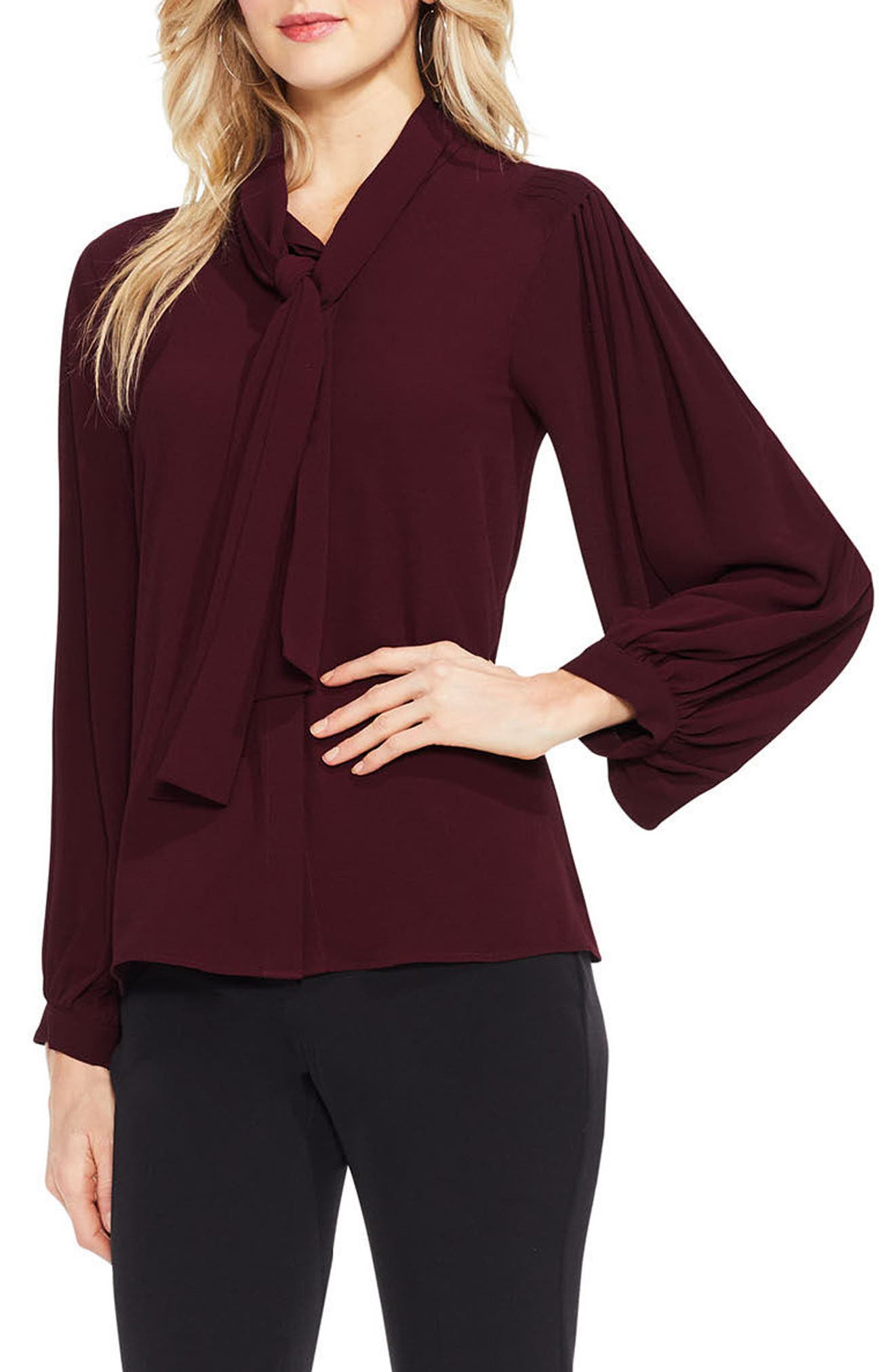 vince camuto tie neck blouse