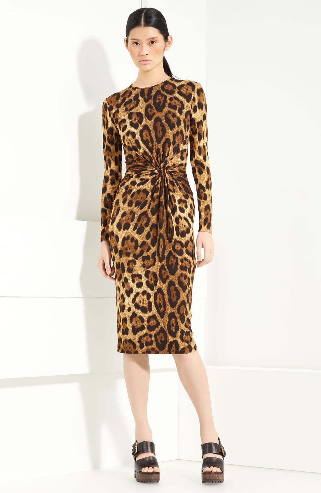 Michael Kors Twist Front Leopard Print Dress Nordstrom
