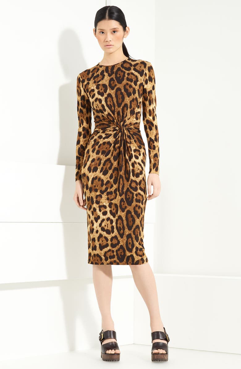 Michael Kors Twist Front Leopard Print Dress | Nordstrom