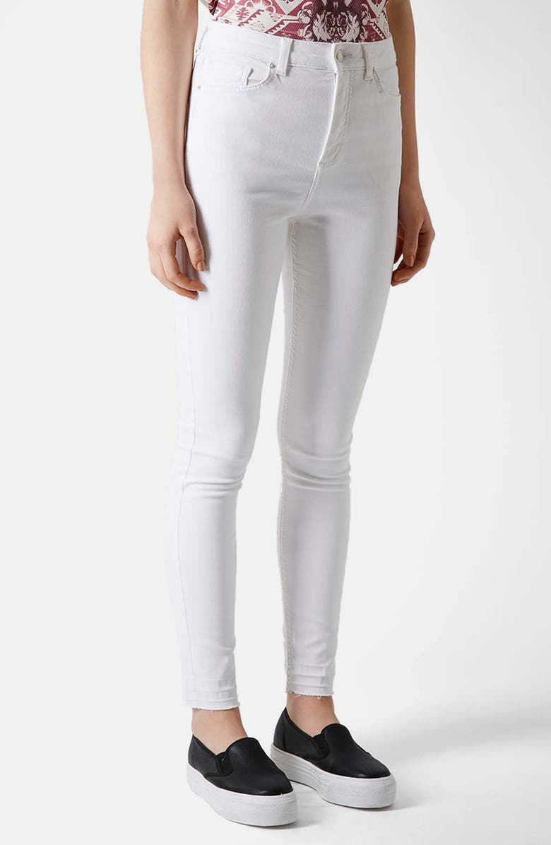 TOPSHOP Moto 'Jamie' Skinny Jeans, Main, color, White