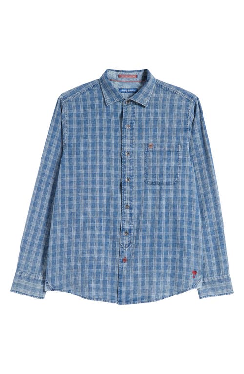 Shop Tommy Bahama Lopez Island Check Button-up Shirt In Island Navy