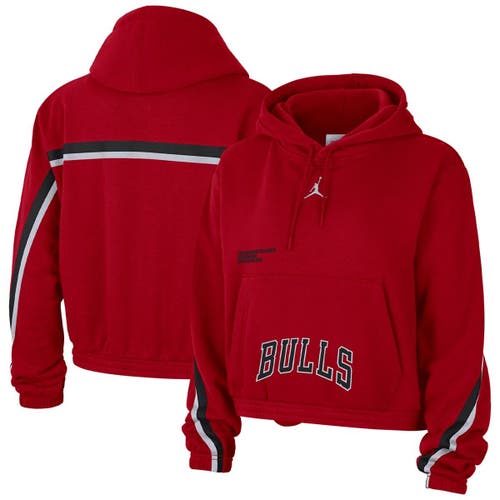 Women's Jordan Brand Red Chicago Bulls Courtside Statement Edition Pullover Hoodie