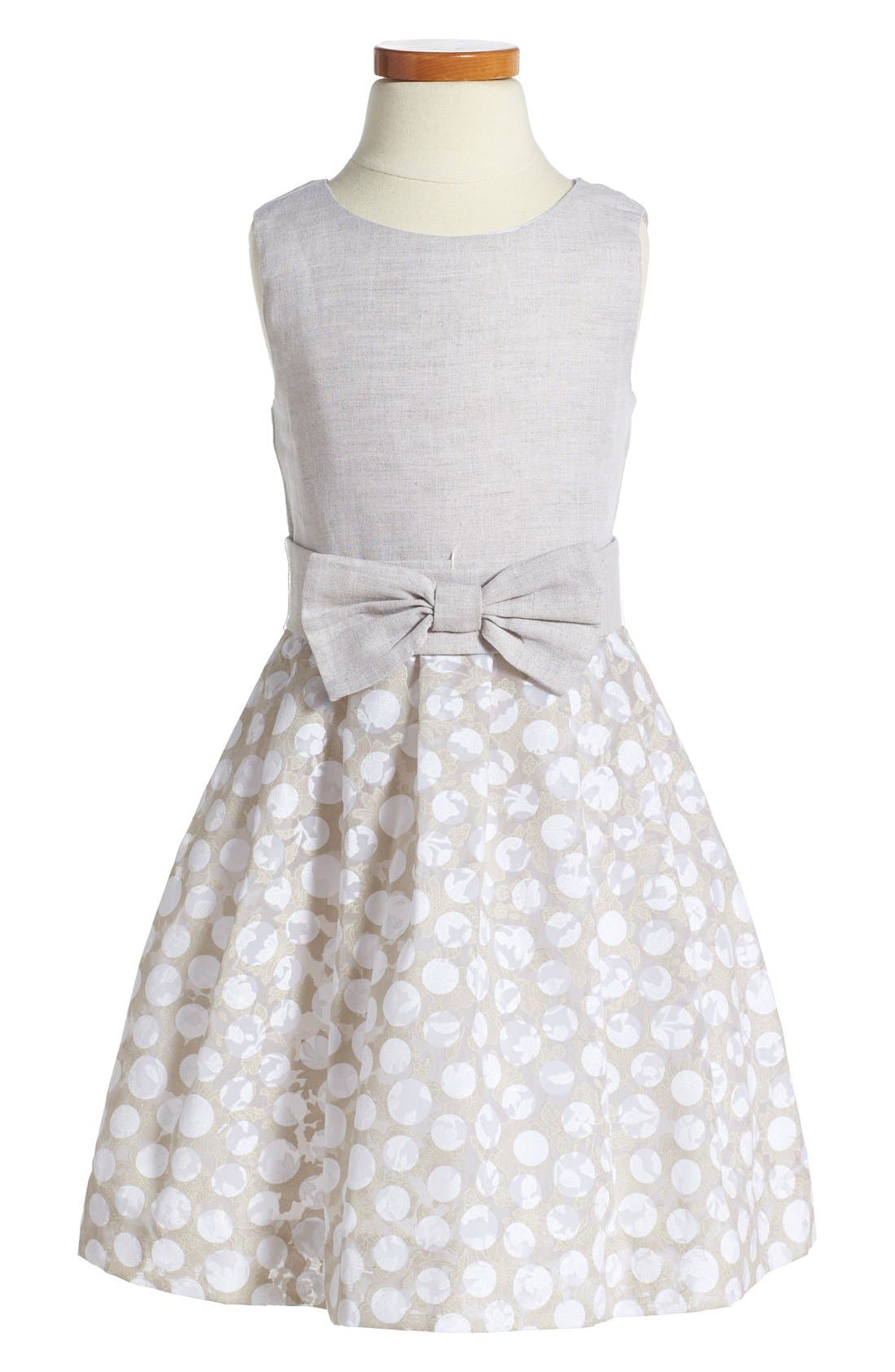 Luli & Me Linen & Cotton Dress (Toddler Girls, Little Girls & Big Girls