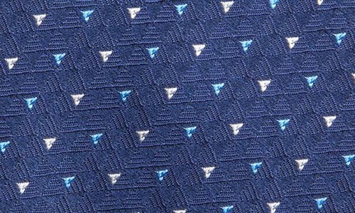 Shop Ralph Lauren Purple Label Jermyn St. Jacqards Geometric Pattern Silk Tie In Navy