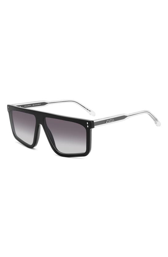 Shop Isabel Marant 61mm Gradient Square Sunglasses In Black/ Grey Shaded