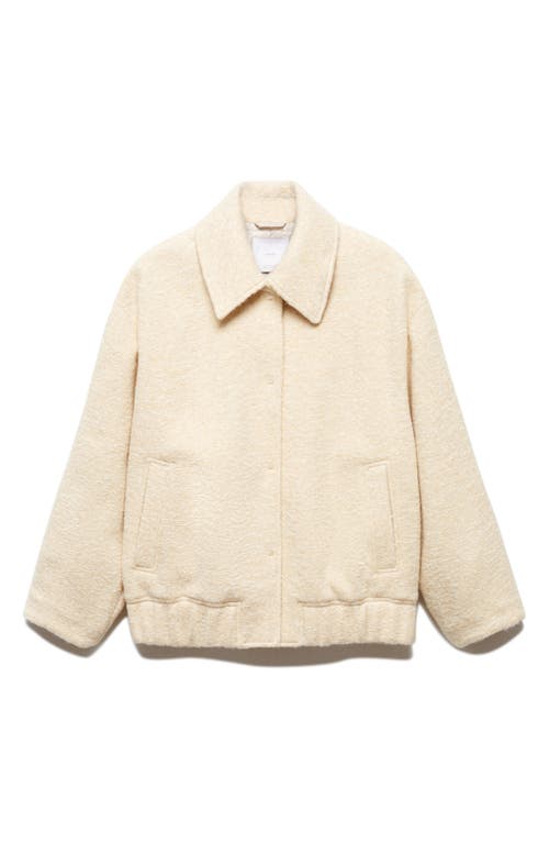 MANGO Oversize Bomber Jacket Pastel Yellow at Nordstrom,