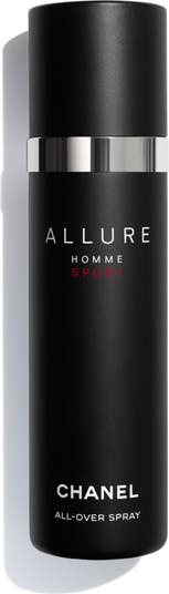 ALLURE HOMME SPORT, skin, ALLURE HOMME SPORT All-Over Spray. A new way to  wear fragrance. A fragrance body spray scented with the fresh, woody notes  of the fragrance. Its formula