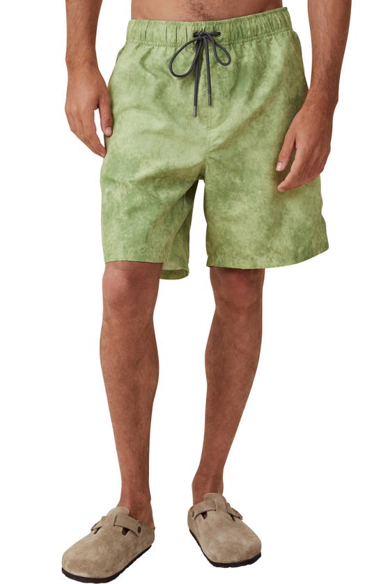 Shop Cotton On Kahuna Drawstring Shorts In Sage Space Dye