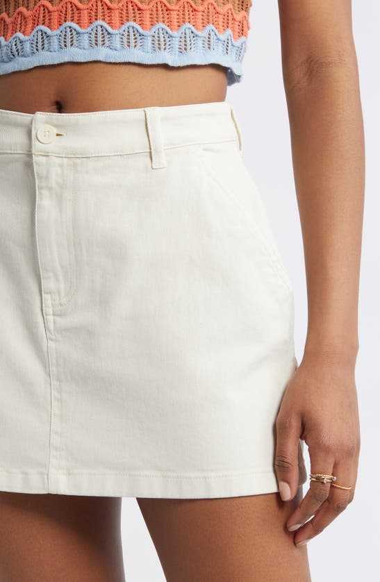 Shop Bp. Carpenter Denim Miniskirt In White Whisper