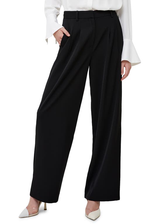 French Connection Harrie Wide Leg Suiting Pants In Blackout