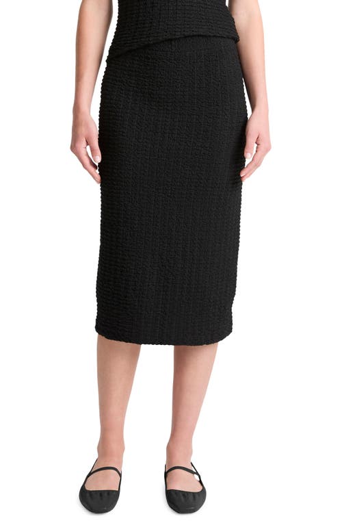 Vince Textured Midi Skirt Black at Nordstrom,