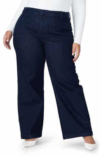 NWT SPANX 20407R Seamed Front Wide Leg Denim in Vintage Indigo Pull-on Jeans  XL