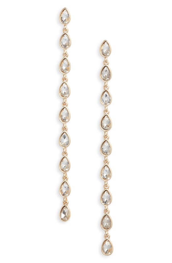 Shop Nordstrom Teardrop Linear Drop Earrings In Clear- Gold