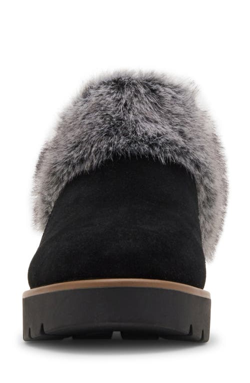 Shop Blondo Karoline Faux Fur Clog In Black Suede