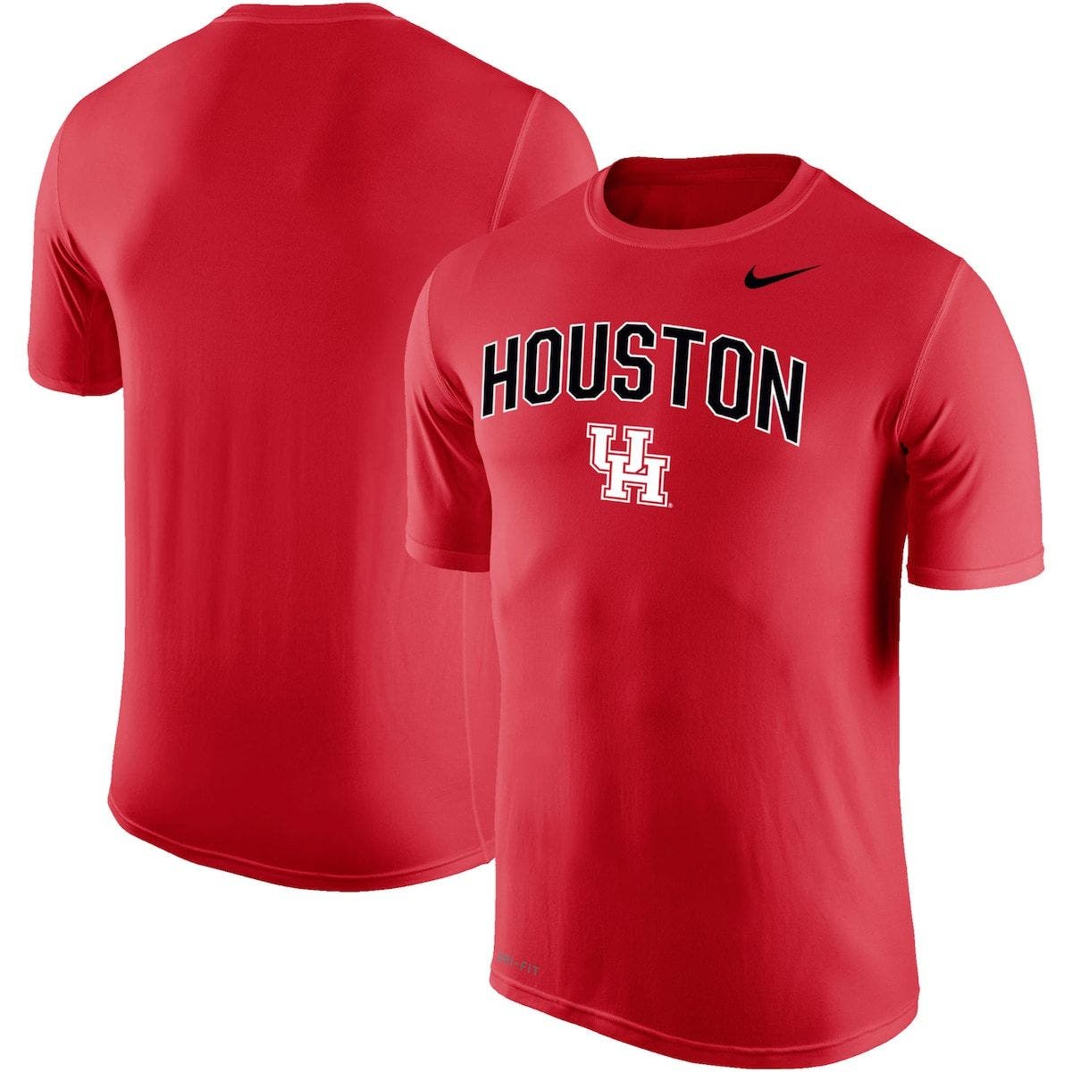 Men's Nike Red Houston Cougars Arch Over Logo Performance T-Shirt