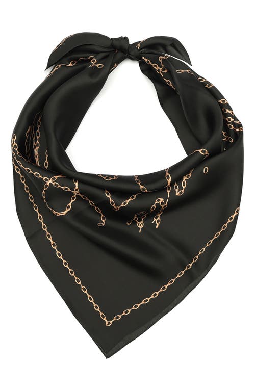 Shop Allsaints Allchains Silk Square Scarf In Black