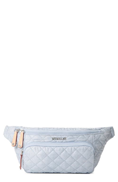 Shop Mz Wallace Metro Quilted Sling Bag In Chambray