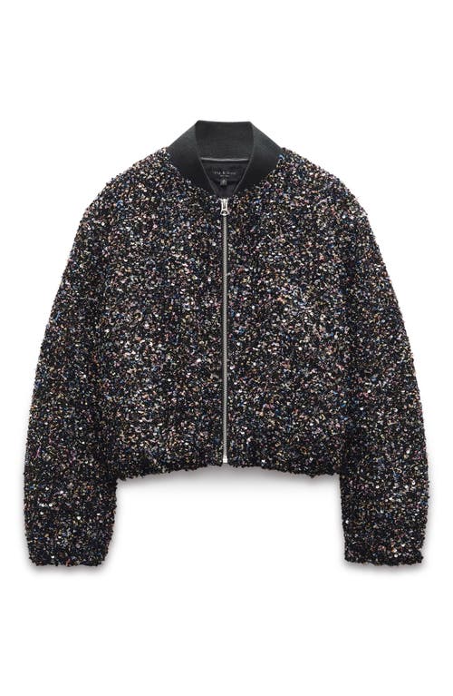 Rag & Bone Samira Sequined Bomber Jacket In Multi