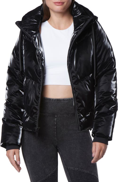 Marc New York Performance Luxe Sheen Full Zip Puffer Jacket in Black