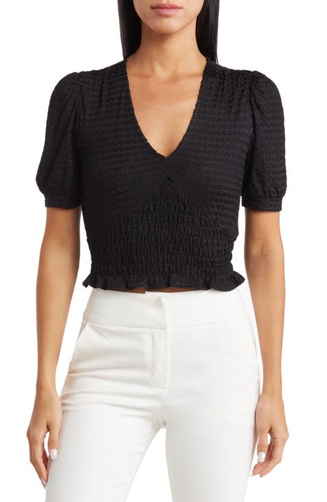 A.L.C. Gianna Square Neck Linen Blend Crop Top