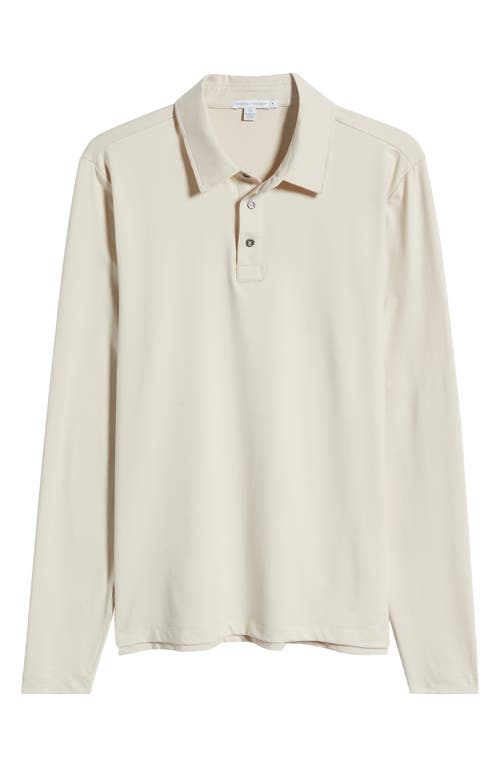 Shop Threads 4 Thought Luxe Jersey Long Sleeve Polo In Tapioca