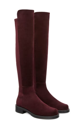 Stuart Weitzman 5050 Bold Boot In Dark Cabernet