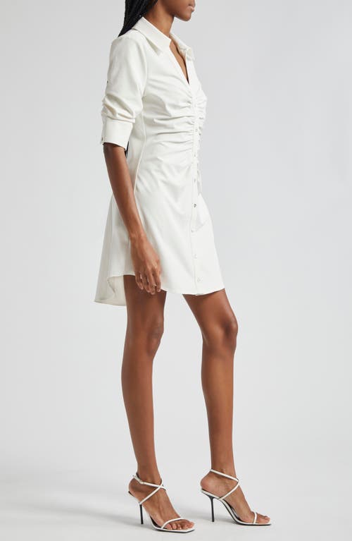 Shop Cinq À Sept Elina Gathered Shirtdress In Ivory