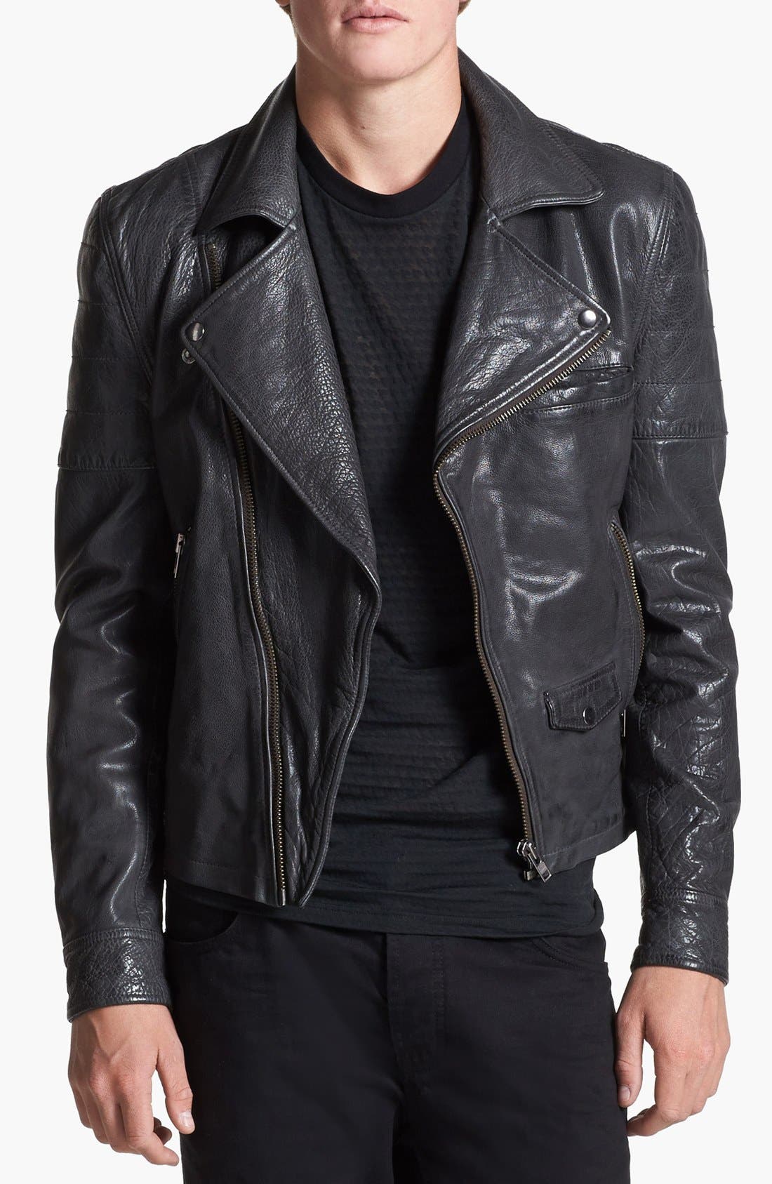 Topman Leather Biker Jacket Nordstrom