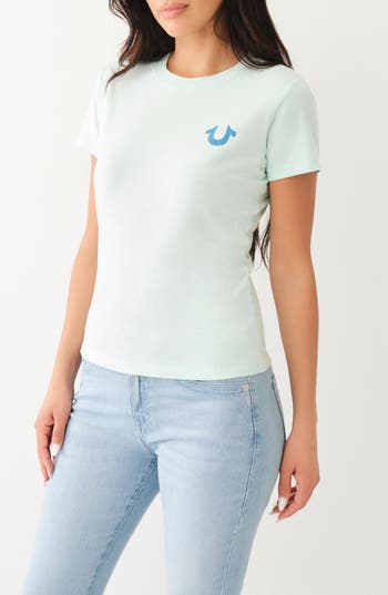 True Religion Brand Jeans Puff Print Cotton Graphic T-shirt In Glacier