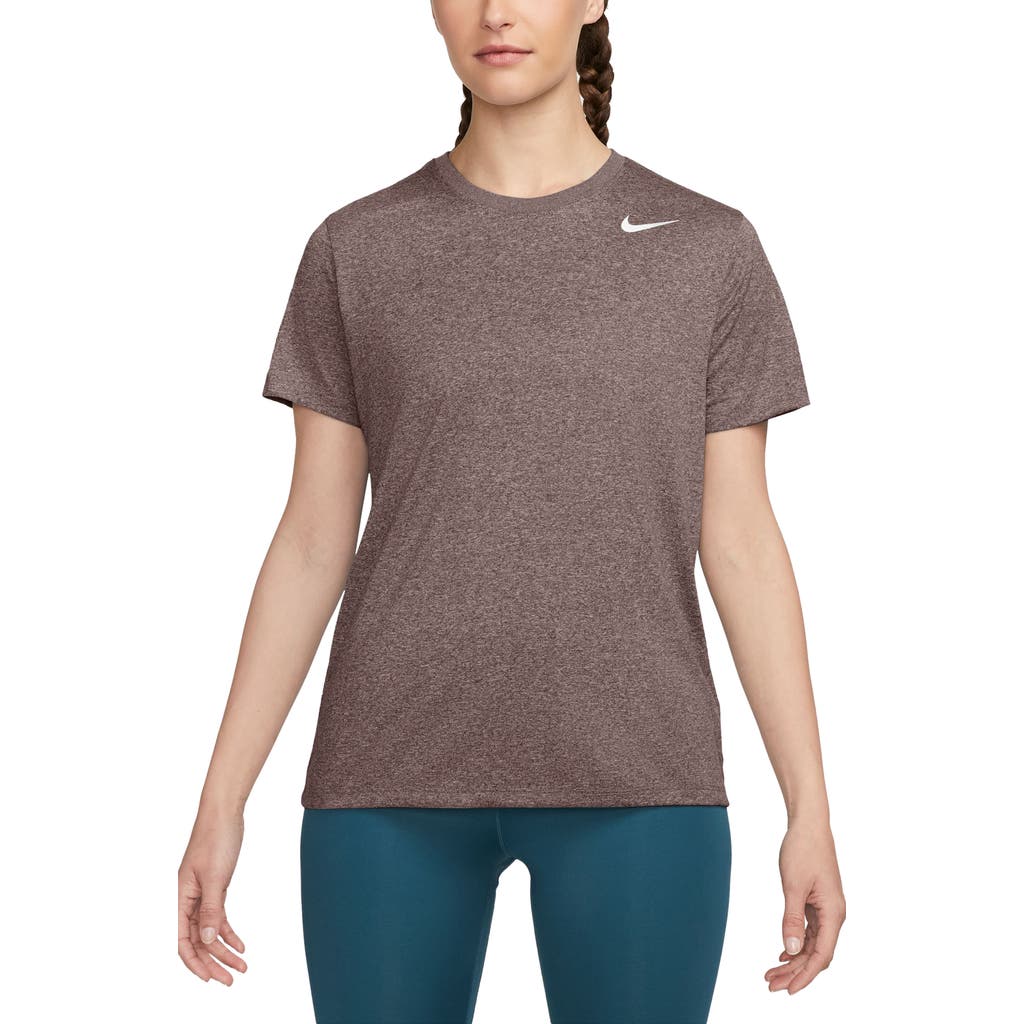 Shop Nike Dri-fit Crewneck T-shirt In Smokey Mauve/pure/htr