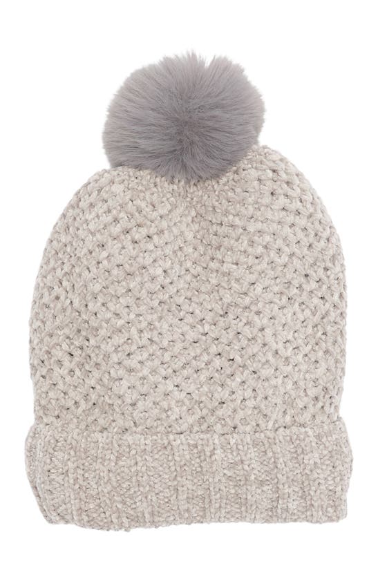 Melrose And Market Chenille Beanie In Grey Micro
