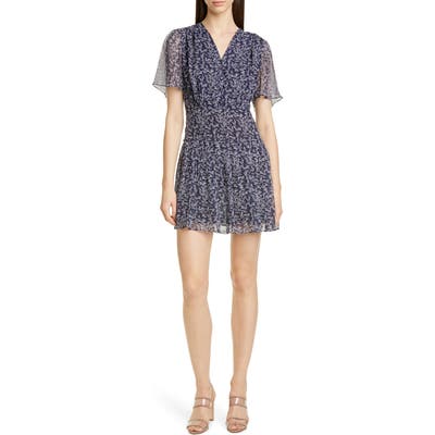 Equipment Lisle Ditsy Print Silk Dress, Blue