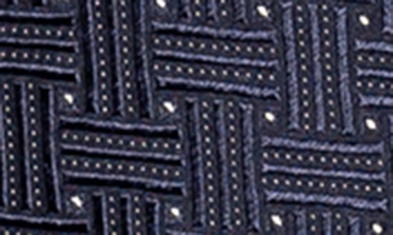 Shop Eton Basketweave Silk Tie In Navy