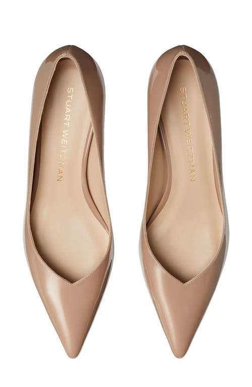 Shop Stuart Weitzman Eva Kitten Heel Pointed Toe Pump In Fawn