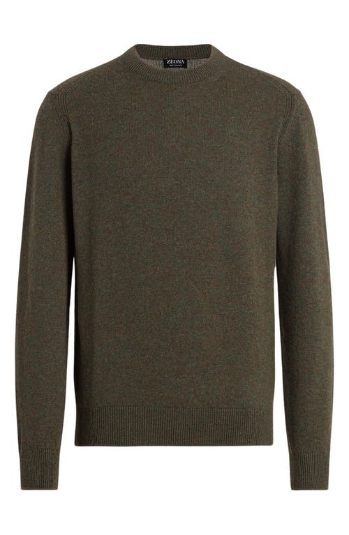 Shop Zegna Oasi Cashmere Crewneck Sweater In Fango