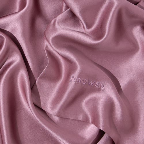 Drowsy Sleep Co . Queen Silk Pillowcase In Damask Rose
