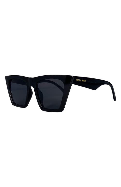 Fifth & Ninth Chicago 53mm Cat Eye Sunglasses in Black/Black