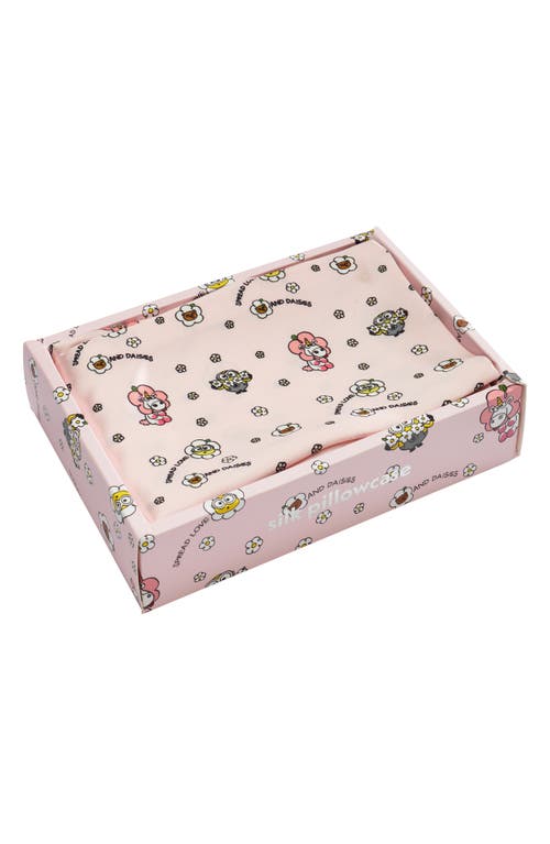 Blissy Kids' Mulberry Silk Pillowcase In Minions - Pink Bello Daisy