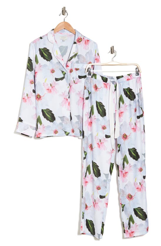 Shop Ted Baker Piped Silky Satin Pajamas In Chatsworth Bloom