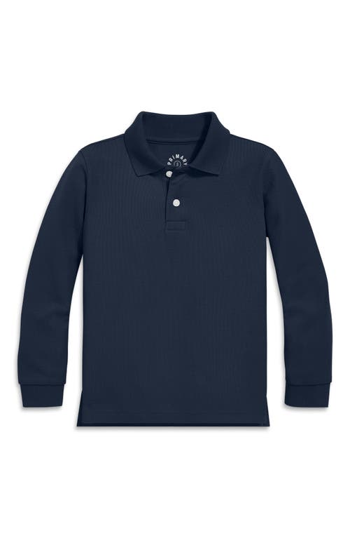 Primary Long Sleeve Pique Polo In Dark Navy