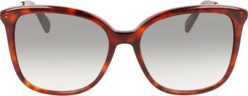 Longchamp 57mm Monogram Square Sunglasses In Havana