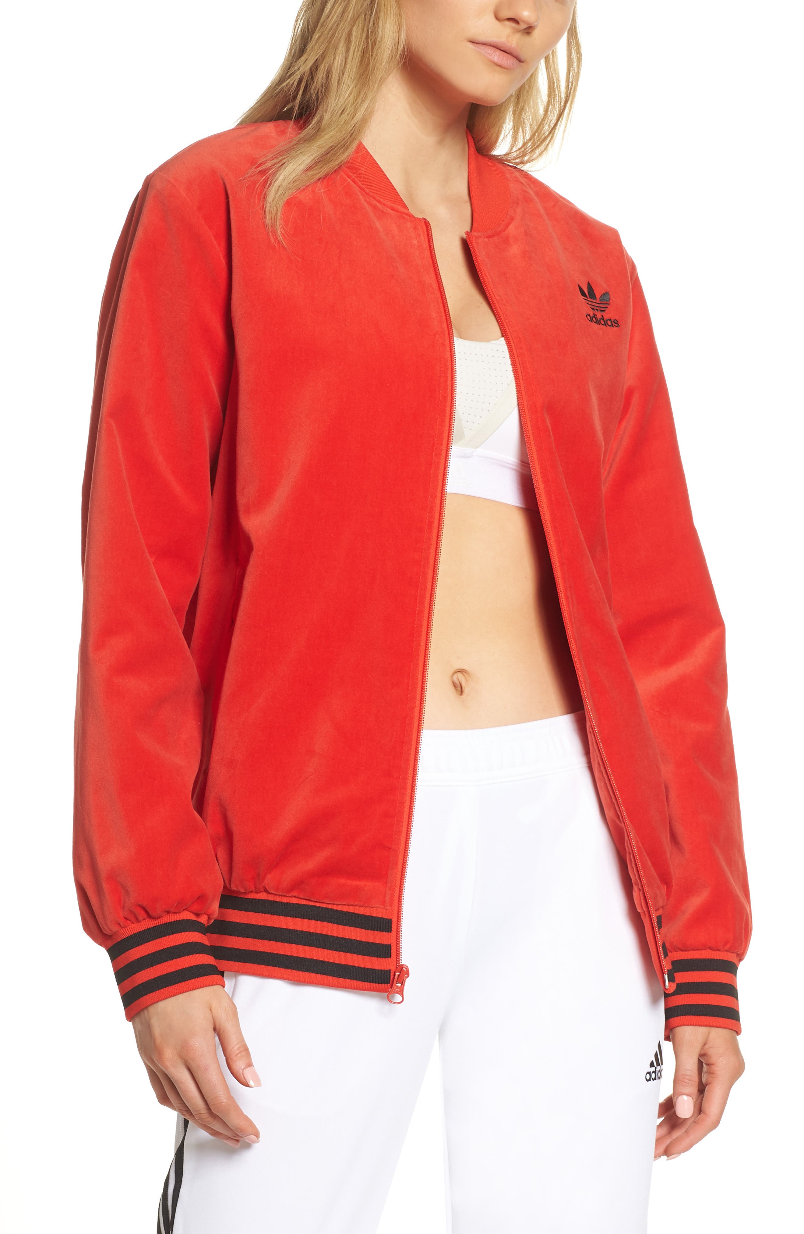 adidas varsity jacket womens